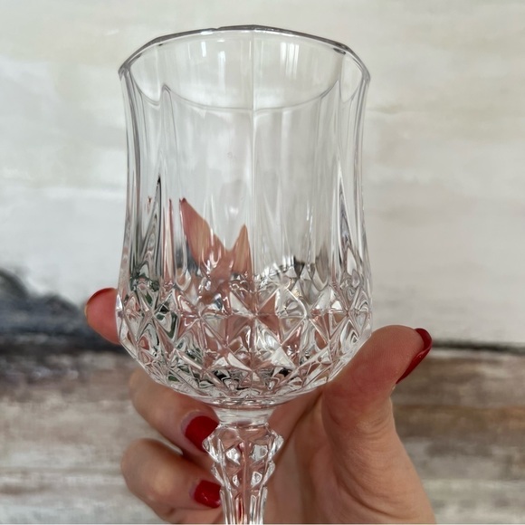 Cristal D'Arques Durand Longchamp Clear Glasses Blown Glass Heavy Water Wine 5 - Picture 7 of 10